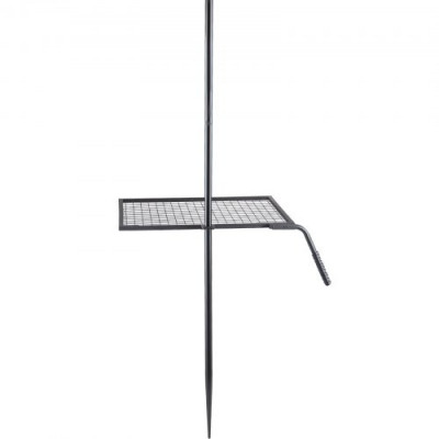 VEVOR Parrilla para Camping Parrilla Giratoria de Carbón 610x610 mm Alto de 153,5 cm para Fogatas, Parrilla de Acero, Parrilla de Carbón para Acampar al Aire Libre, Parrilla Rectangular para Barbacoa