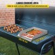 Koop 81 x 43 x 5,6 cm roestvrijstalen platte grill, drievoudige bakplaat met 2 messen, universele platte potplaat, vetsleuf voor BBQ-kookfeesten, restaurants