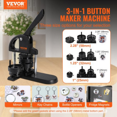 VEVOR-máquina para hacer botones, Pin Badge Maker 1 