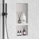 Buy Recessed Bathroom Niche 16x32x4 Inch Double Wall Shower Niche XPS Plastic Shelf Square Corners Modern Sealed Protection for Bathroom, Shower, Soap Storage, Black