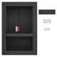 Buy Recessed Bathroom Niche 16x24x4 Inch Double Wall Shower Niche XPS Plastic Shelf Square Corners Modern Sealed Protection for Bathroom, Shower, Soap Storage, Black