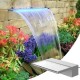 Comprar Aliviadero para Fuente de Piscina de 11,8 x 3,2 x 8,1 Pulgadas, Aliviadero de Fuente de Acrílico Sólido con Tira Azul de Luz LED, Fuente de Cascada para Estanque de Jardín, Piscina, Cuadrados