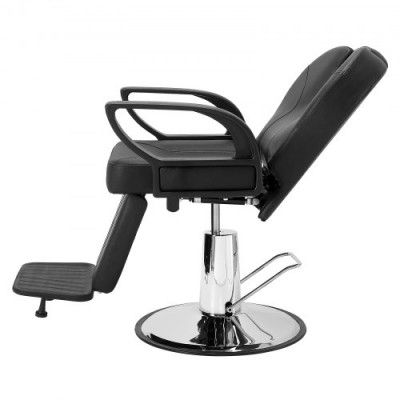 VEVOR Silla de Peluquería Inclinable 90°-130° Sillón de Peluquería Hidráulico Giratorio 360° 150 kg Altura Regulable 930-1060 mm Asiento de Peluquería para Salón Profesional, Champú, Belleza, Negro