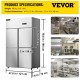 Buy Freestanding Refrigerator 780 L Large Capacity Refrigerator with Doors 272 W Freestanding Refrigerator and Freezer 121x70x195 cm Stainless Steel Material, Separate Temperature Control 4 Doors