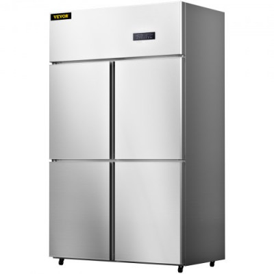 Refrigerador Independiente 780 L Gran Capacidad Nevera con Puertas 272 W Nevera y Congelador Independiente 121x70x195 cm Material de Acero Inoxidable, Control de Temperatura Separado 4 Puertas