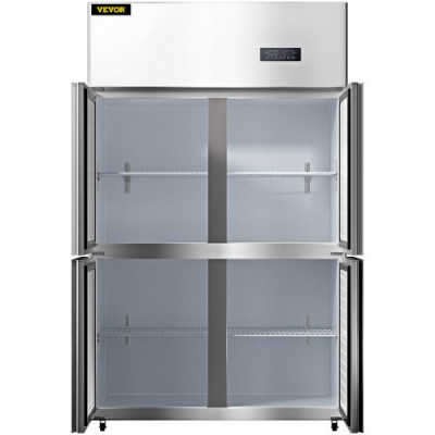 Refrigerador Independiente 780 L Gran Capacidad Nevera con Puertas 272 W Nevera y Congelador Independiente 121x70x195 cm Material de Acero Inoxidable, Control de Temperatura Separado 4 Puertas