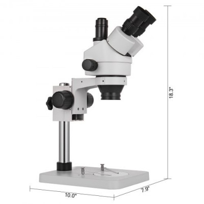 Microscopio Estéreo Trilocular, 3,5X-90X Microscopio Estéreo, 55-75 mm Microscopio Estéreo Profesional, Microscopio Trilocular con Soporte de Pilar Ajustable para Observación de Insectos, etc.