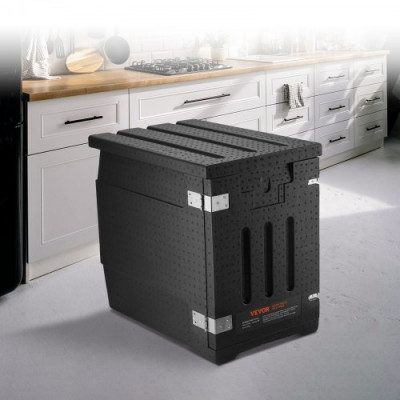 VEVOR Caja Termo Aislada de Alimentos con Caja Aislada 90L, Portacontenedores de Alimentos LLDPE con Hebillas Dobles, Calentador de Alimentos de Carga Frontal para Restaurante, Cantina, etc.