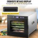 Comprar Máquina deshidratadora de alimentos eléctrica 6 bandejas 600 W Secador de frutas y verduras 35-75 ° C Temporizador 48 H Deshidratadora de frutas