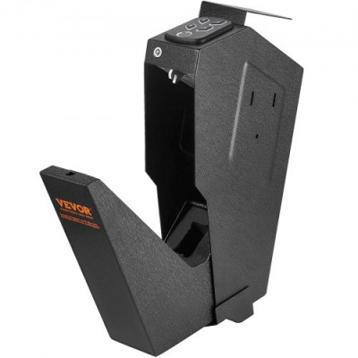 VEVOR Caja Fuerte Biométrica para Pistola de Acero para 1 Pistola con 3 Formas de Acceso de Huella Dactilares, Contraseña y Llave Caja Fuerte para Armas para Joyería Documentos Pistolas, Negro