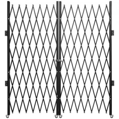 VEVOR Puerta de Seguridad Plegable Doble Acabado en Polvo 2 x 3,66 m con Ruedas