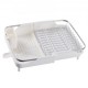 Buy Over Sink Dish Drainer Stainless Steel and PP Dish Drainer 47x35.5x12.7cm Expandable Wide Dish Drying Rack 29.5-47cm Single Tier Cup and Utensil Holder