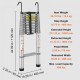 Buy Aluminum Telescopic Ladder 190kg Load Portable Extension Ladder 5.5m Reach Non-Slip Multi-Purpose Compact Ladder One-Button Retraction for Home Repairs