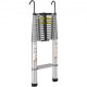 Buy Aluminum Telescopic Ladder 190kg Load Portable Extension Ladder 5.5m Reach Non-Slip Multi-Purpose Compact Ladder One-Button Retraction for Home Repairs