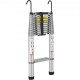 Buy Aluminum Telescopic Ladder 190kg Load Portable Extension Ladder 4.6m Reach Non-Slip Multi-Purpose Compact Ladder One-Button Retraction for Home Repairs