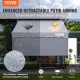 VEVOR Toldo Retráctil de 3 x 1,2 m, Toldo Manual para Terraza Altura Ajustable, Resistente al Viento y a los Rayos UV, con Cortina Parasol de 1 m y Manivela para Terraza, Patio Trasero, Jardín, Balcón