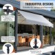 VEVOR Toldo Retráctil de 3 x 1,2 m, Toldo Manual para Terraza Altura Ajustable, Resistente al Viento y a los Rayos UV, con Cortina Parasol de 1 m y Manivela para Terraza, Patio Trasero, Jardín, Balcón