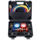 Buy 3 Way Manifold Gauge Set for R134A R22 R12 R502 Refrigeration Charging 1.5m Hose Refrigerant Recharging with Gauge and Adapter Refrigeration Box for Refrigerant