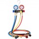 Buy 4 Way Manifold Gauge Set for R134A R22 R12 R410A Refrigerant Charging Hose with Gauge and Adapter Refrigeration Box for Refrigerant