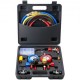 Buy 4 Way Manifold Gauge Set for R134A R22 R12 R410A Refrigerant Charging Hose with Gauge and Adapter Refrigeration Box for Refrigerant