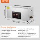 Buy Ultrasonic Cleaner 22L, Digital Stainless Steel Ultrasonic Tray with Heating Adjustable Time and Temperature Ultrasonic Cleaning Device for Jewelry Glasses Watches