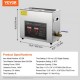 Buy 6L Ultrasonic Cleaner, Digital Stainless Steel Ultrasonic Tray with Heating Adjustable Time and Temperature Ultrasonic Cleaning Device for Jewelry Glasses Watches