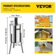 Comprar Extractor de Miel Manual 3 Frame Honey Extractor Extractor de Miel Acero Inoxidable 61cm