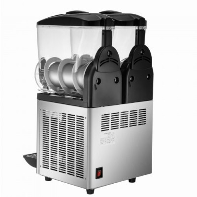 Máquina para Hacer Granizados Comercial 2x15L 1000W Máquina de Granizado de Hielo Comercial -3℃ a -2℃ Máquina para Granizada Slush Helado Control de Tanque Separado Pantalla de Luz Bajo Ruido