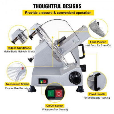 Cortadora de carne VEVOR cortadora 320W cortadora 0-15mm