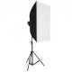 BuoQua Kit Iluminación Fotográfica de Foco o Luz con Caja Blanda 50 x 70 cm, Iluminación Continua Estudio Fotografía para Foto o Video con Bombillas, Kit Iluminación con Soporte de Fondo Ajustable