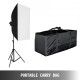 BuoQua Kit Iluminación Fotográfica de Foco o Luz con Caja Blanda 50 x 70 cm, Iluminación Continua Estudio Fotografía para Foto o Video con Bombillas, Kit Iluminación con Soporte de Fondo Ajustable