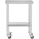 Buy Work Table Stainless Steel Food Preparation Table 30 x 60 x 80 cm Professional Kitchen Table Load 750 kg Stainless Steel Work Table