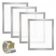 Koop Zeefdrukframe 4-delig aluminium zeefdrukframes 20 x 24 inch zeefdrukkit met 355 mesh, hoge spanning nylon gaas en afdichtingstape voor T-shirts