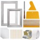 Buy Set of 2 Screen Printing Frames Screen Printing Kit with Aluminum Frame 20.3 x 25.4 cm/25.4 x 35.6 cm 110 Mesh Complete Accessories Scraper Tape Starter Kit for Fabric Paper Plastic