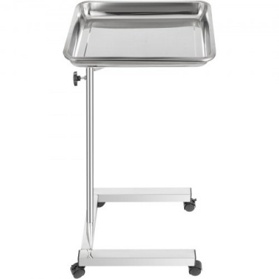 Bandeja Quirúrgica de Acero Inoxidable Carro, 82-130 cm Carro de Bandeja Quirúrgica de Acero Inoxidable con Rueda Universal 3 Tubos Carro Rodante Quirófano Carro Rodante Médico para Quirófano