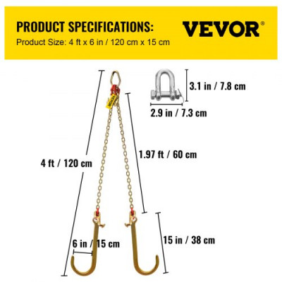 VEVOR Brida de cadena en V G80 de 5/16