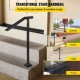 Buy Stair Handrail Stair Railing 102 x 71.3cm Steel Stair Railing Handrail with Black Handrail 1-3 Steps