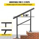 Buy Stair Handrail Stair Railing 91.4 x 89.5 cm Aluminum Stair Railing Handrail with Outdoor Handrail for 2-3 Steps