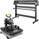 Comprar Prensa térmica 5 em 1 1800 W 38 x 38 cm Máquina cortadora de vinil Máquina de impressão térmica rotativa de 1350 mm para camisetas, canecas, pratos, bonés, rotação completa de 360 °