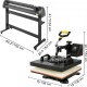 Buy in 1 Heat Press Machine 1800W 38 x 38cm Vinyl Cutter Machine 1350mm Rotary Heat Printing Machine for T-Shirts, Mugs, Plates, Caps, Full 360° Rotation