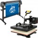 Buy in 1 Heat Press Machine 1800W 38 x 38cm Vinyl Cutter Machine 1350mm Rotary Heat Printing Machine for T-Shirts, Mugs, Plates, Caps, Full 360° Rotation