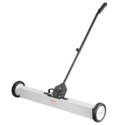 VEVOR Barredora Magnética Fuerza de 24,9 kg Escoba Magnética con Mango Telescópico 77-113 cm Recogedor Magnético 745 mm con Ruedas Recogedor Piezas Metálicas para Limpieza Taller Garaje Patio