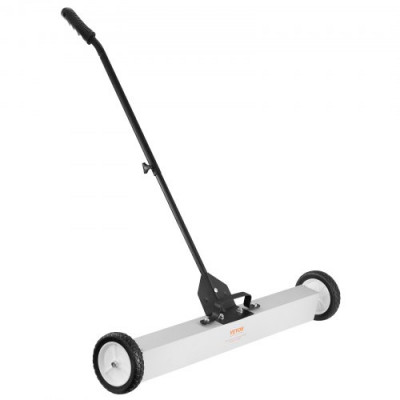 VEVOR Barredora Magnética Fuerza de 24,9 kg Escoba Magnética con Mango Telescópico 77-113 cm Recogedor Magnético 745 mm con Ruedas Recogedor Piezas Metálicas para Limpieza Taller Garaje Patio