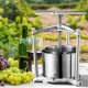 Buy Fruit Wine Press 2 Barrels Stainless Steel 6L, Manual Juicer, Press for Making Juice, Olive Oil, Honey and Vegetables with T-Handle, Triangle Structure for Kitchen, Home