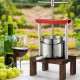 Buy Fruit Wine Press 2 Barrels 2L Stainless Steel Manual Juicer Press for Making Juice from Cider, Apple, Grape, Tincture, Vegetables, Olive Oil with T-Handle and Stable Base