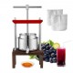 Comprar Prensa para vinho de frutas 2 barris de aço inoxidável 2L Espremedor manual para fazer suco de cidra, maçã, uva, tintura, vegetais, azeite com cabo em T e base estável