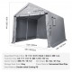 VEVOR Tienda de Almacenamiento en Garaje Exterior 304,8x304,8x259,1 cm Todo Cobertizo de Jardín con Puerta Enrollable con Cremallera, Ventanas Ventiladas para Motos, Bicicletas, Herramientas de Jardín