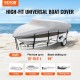 Comprar Funda impermeable para barco, 488-564 cm de largo, 238 cm de ancho, cubierta protectora para barco con casco en V, 600D Oxford, anti-UV, con bolsa de amarre, para remolque de lanchas y yates