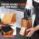 Buy Universal Knife Block Empty Knife Rack Made of Acacia Wood and PP Bristles Knife Holder for Easy Storage of Various Knives, Restaurant without Knives