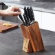 Buy Universal Knife Block Empty Knife Rack Made of Acacia Wood and PP Bristles Knife Holder for Easy Storage of Various Knives, Restaurant without Knives